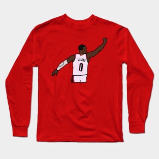 Damian Lillard Waves Goodbye to the Thunder - NBA Portland Trailblazers Long Sleeve T-Shirt